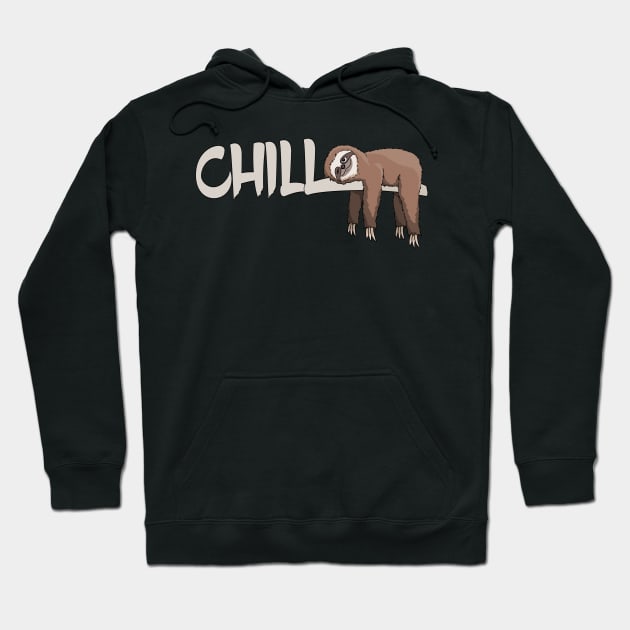 Chill Out Sloth Relaxed Chilled Slothy Vacation Hoodie by SkizzenMonster